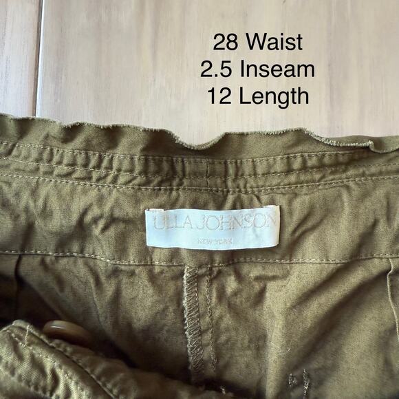 Ulla Johnson Shorts 28 Green 2.5 Inseam New York Military Designer Glam Boho - Picture 4 of 7
